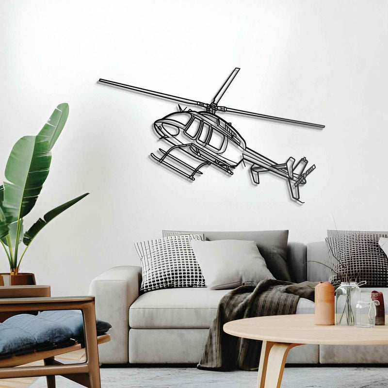 407GX Angle Metal Aircraft Wall Art - NCP0004 Metal Aircraft Wall Art by Navigate Craft