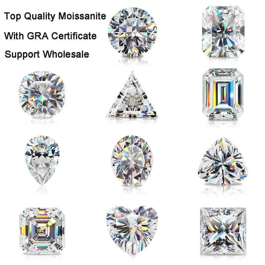 Top Quality Moissanite Loose moissanite gemstones Multishape Real D Color Lab Grown Diamond GRA Certification Moissanite Ring Material - GiFTiFY
