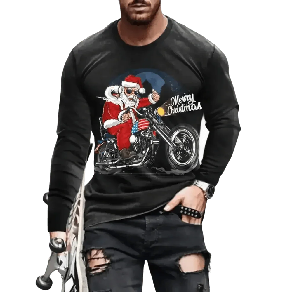 3D Digital Printing Holiday Atmosphere Round Neck Long-sleeved Shirt - GiFTiFY