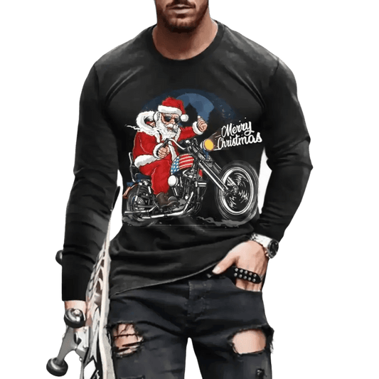 3D Digital Printing Holiday Atmosphere Round Neck Long-sleeved Shirt - GiFTiFY