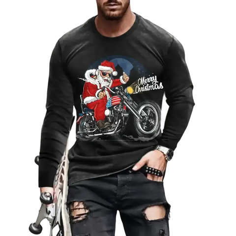 3D Digital Printing Holiday Atmosphere Round Neck Long-sleeved Shirtmen's shirts,O-neck shirts,t-shirts