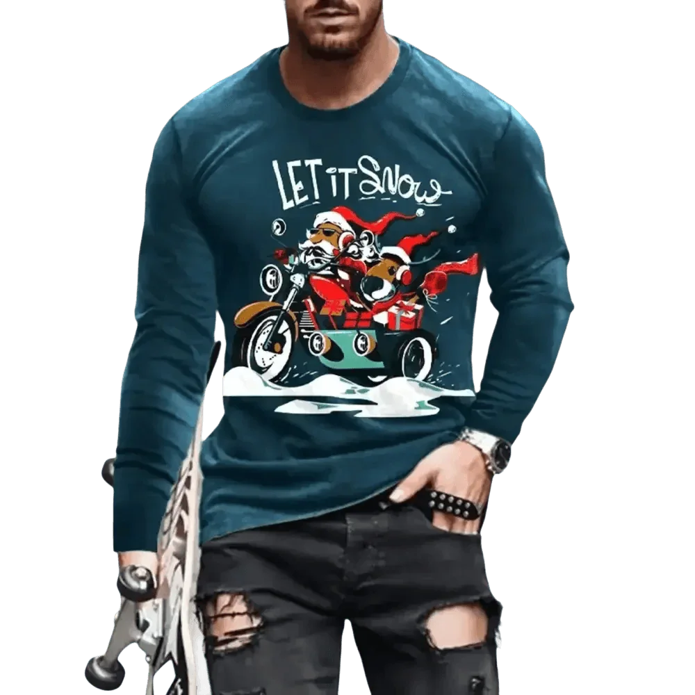 3D Digital Printing Holiday Atmosphere Round Neck Long-sleeved Shirt - GiFTiFY