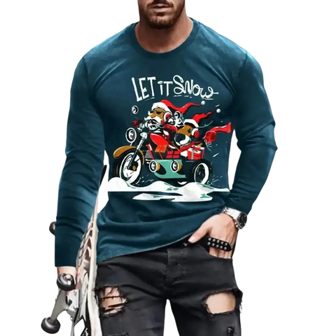 3D Digital Printing Holiday Atmosphere Round Neck Long-sleeved Shirtmen's shirts,O-neck shirts,t-shirts