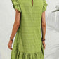 Plus Size Ruffle Hen Cap Sleeve Mini Dress - GiFTiFY