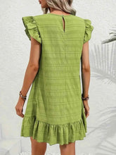 Plus Size Ruffle Hen Cap Sleeve Mini Dress - GiFTiFY