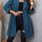 Honey Plus Size Lapel Collar Drawstring Roll-Tab Sleeve Trench Coat - GiFTiFY