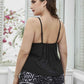 Plus Size Lace Trim Scoop Neck Cami and Printed Shorts Pajama Set - GiFTiFY