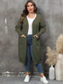 Plus Size Long Sleeve Pocketed Cardigan - GiFTiFY