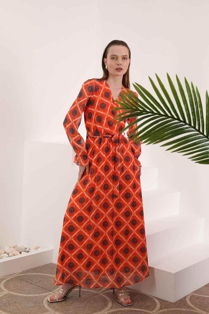 Sun Print Chiffon Dress - GiFTiFY
