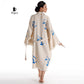 Handcrafted Seagull Print Kimono Robe in Organic Cotton - Bohemian Beach Cover Up Miyawfashion