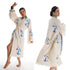 Handcrafted Seagull Print Kimono Robe in Organic Cotton - Bohemian Beach Cover Up - GiFTiFY