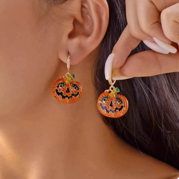 Halloween Pumpkin Drop Earrings - GiFTiFY