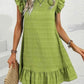 Plus Size Ruffle Hen Cap Sleeve Mini Dress - GiFTiFY