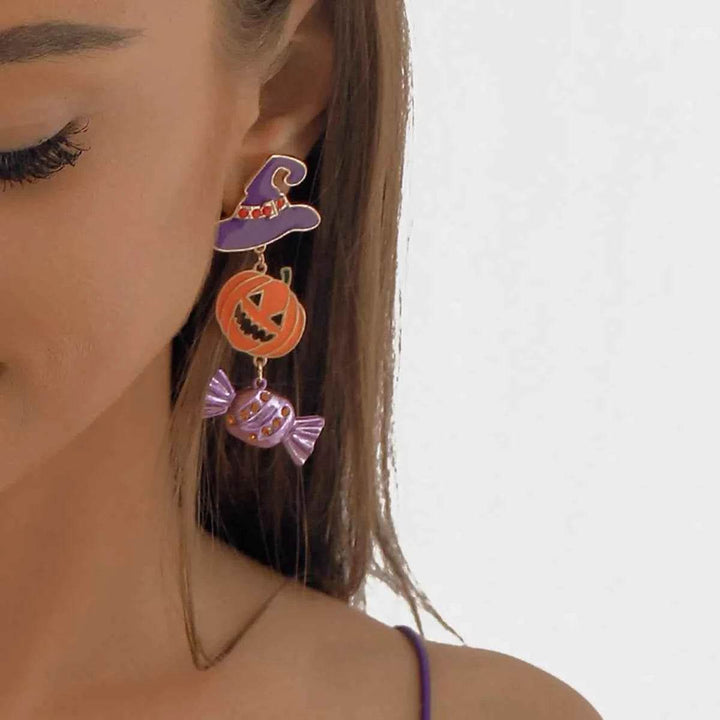 Halloween 18K Gold-Plated Alloy Pumpkin Earrings - GiFTiFY