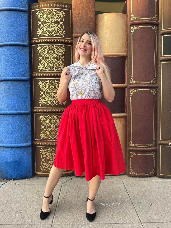 Peggy Swing Skirt in Red - GiFTiFY
