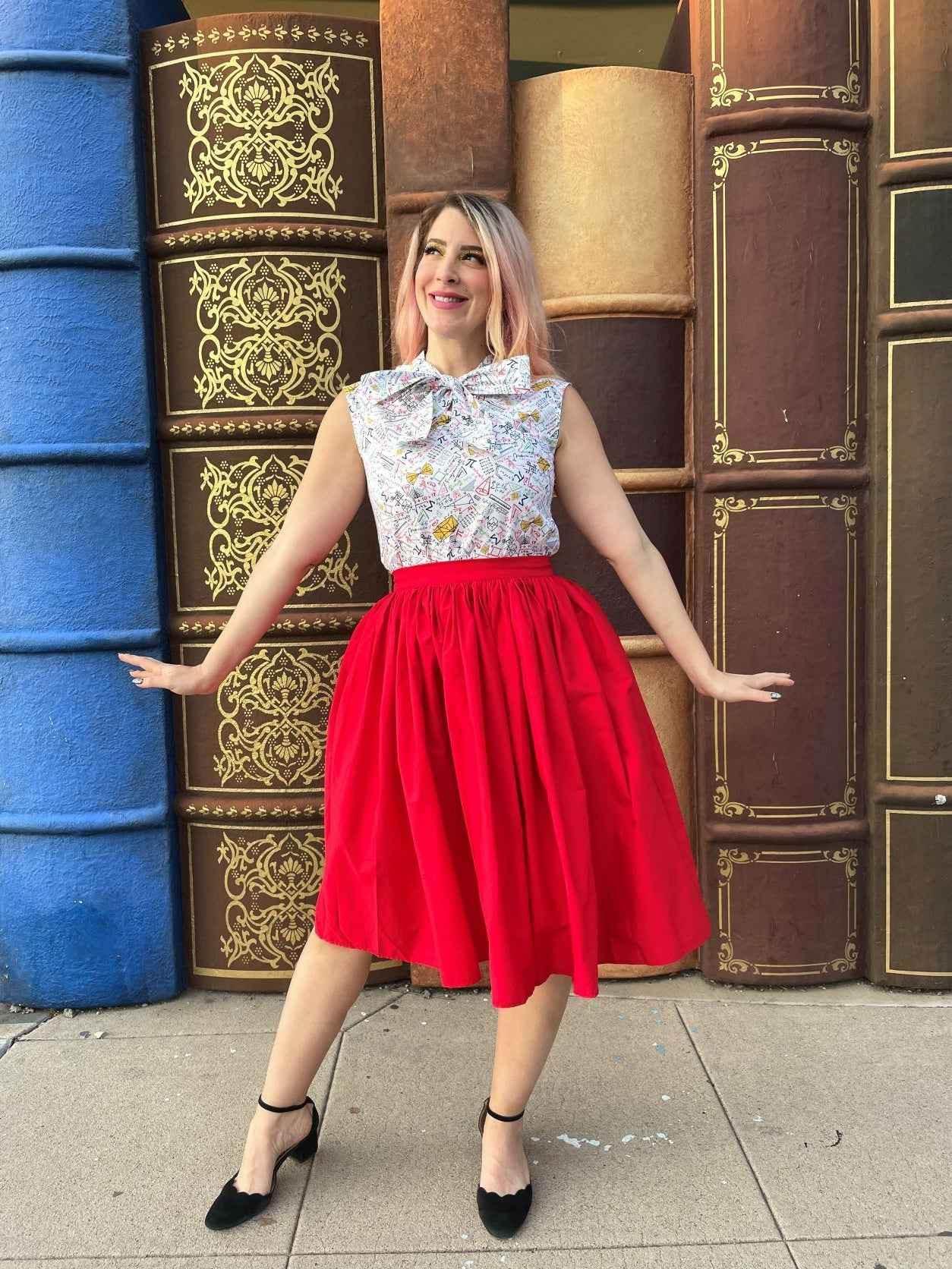 Peggy Swing Skirt in Red - GiFTiFY