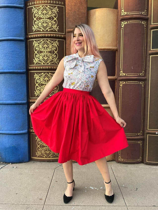 Peggy Swing Skirt in Red - GiFTiFY