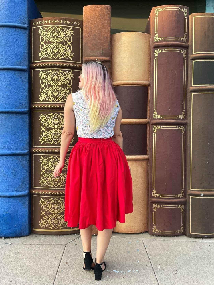 Peggy Swing Skirt in Red - GiFTiFY
