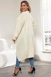 Plus Size Open Front Long Sleeve Cardigan - GiFTiFY