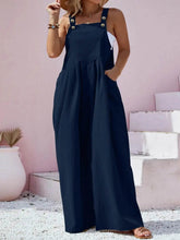 Plus Size Square Neck Wide Leg Overalls - GiFTiFY