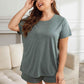 Plus Size Round Neck Short Sleeve Two-Piece Loungewear Set - GiFTiFY