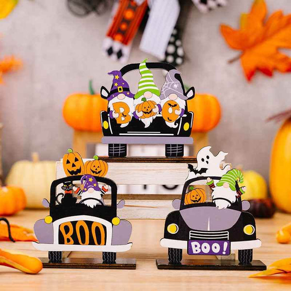 3-Piece Halloween Element Car-Shape Ornaments - GiFTiFY
