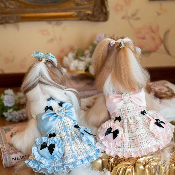 Luxury design Tweed Bow Belle Dog Dress - GiFTiFY