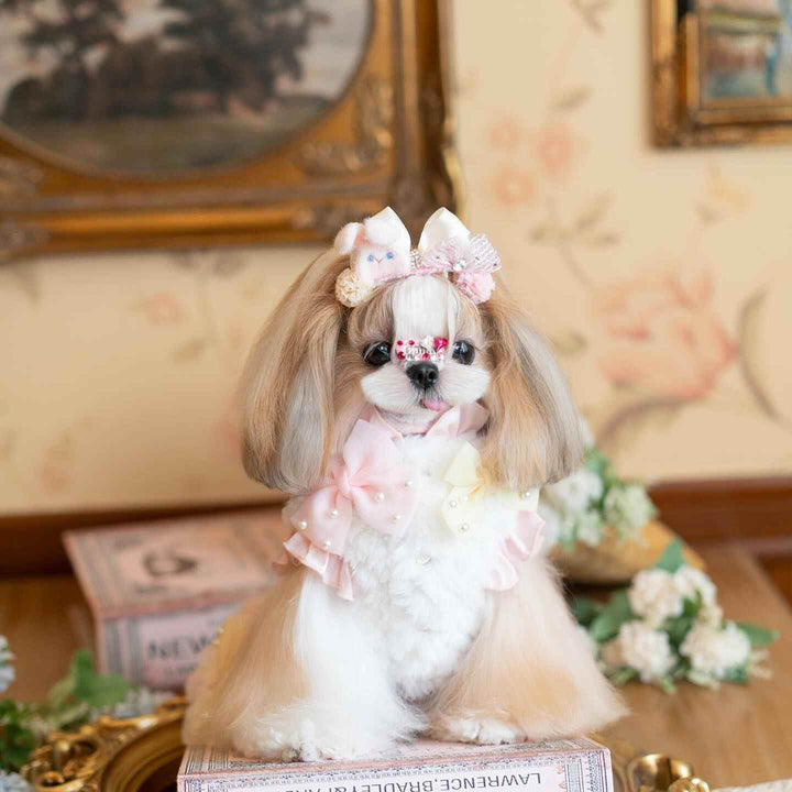 Luxury design Pearl Rose Fur dog Princess Dress - GiFTiFY