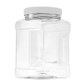 Clear PET Plastic Grip Dry/Liquid Food Storage Jars w/ Caps (Food Grade - BPA Free) - GiFTiFY