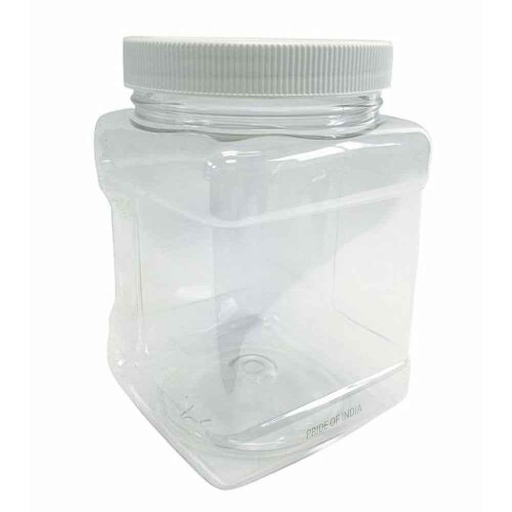 Clear PET Plastic Grip Dry/Liquid Food Storage Jars w/ Caps (Food Grade - BPA Free) - GiFTiFY