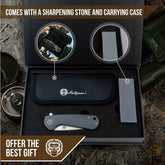 The Peasant Folding Pocket Knife Giftset for Men and Women (Red and Grey) - GiFTiFY