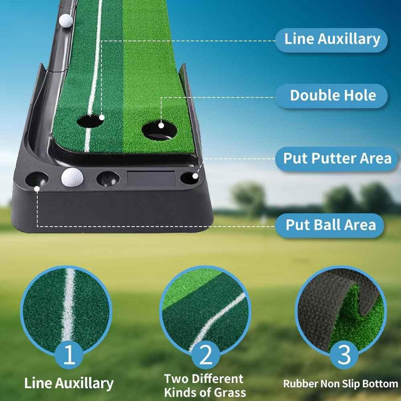 Golf Putting Mat Portable (8FT/10FT) Putting Green by Yunic Golf
