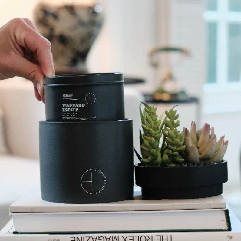 The Hidden Candle Succulent & Candle by Hidden Candles