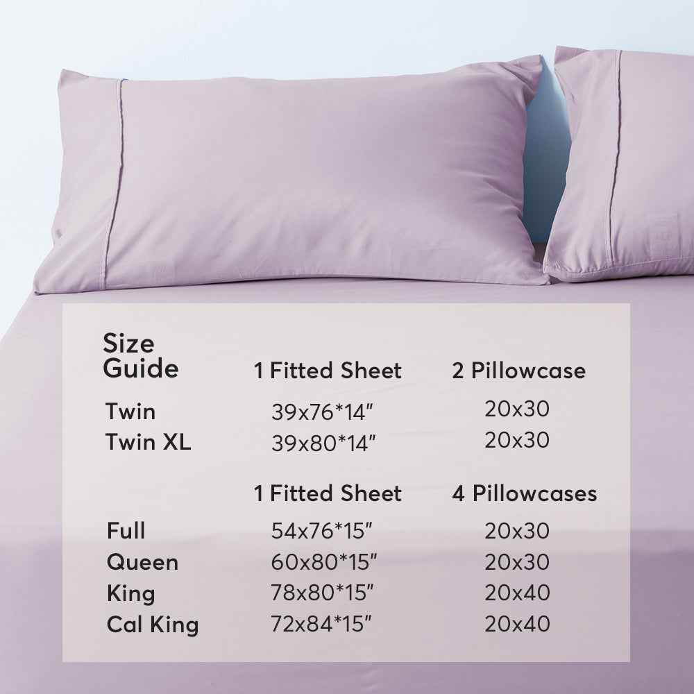 Kasentex All Season Deep Pocket Fitted Sheet Set with Pillowcases, Room Decor, Graduation Gifts