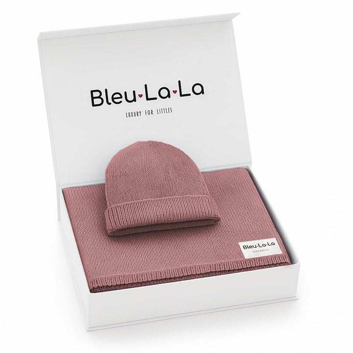 Luxe Collection 100% Organic Cotton Luxury Knit Baby Blanket + Hat Set with Gift Box - GiFTiFY