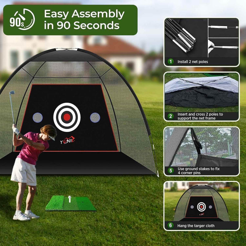 Golf Practice Net - Tent Style (10ft x 7ft) Golf Net by Yunic Golf