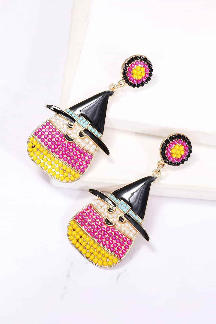 Witch's Hat Shape Synthetic Pearl Dangle Earrings - GiFTiFY
