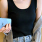 Plus Size Ribbed Scoop Neck Tank