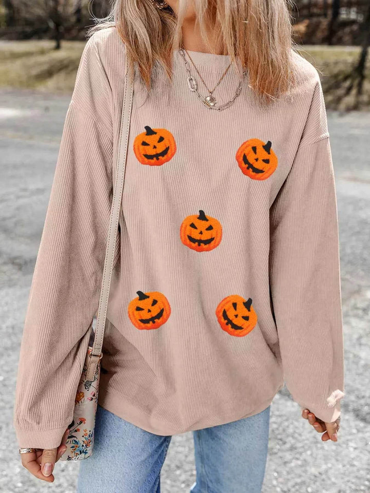 Halloween Pumpkin Drop Shoulder Sweatshirt - GiFTiFY