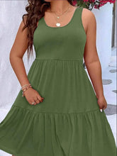 Plus Size Tiered Scoop Neck Tank Dress - GiFTiFY