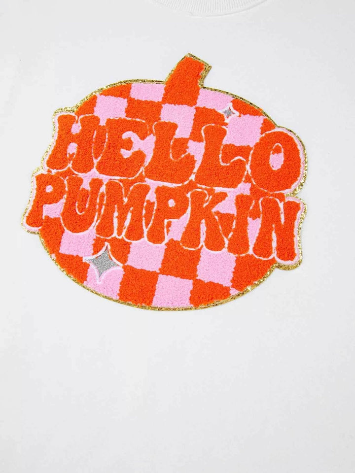 Halloween Pumpkin Patched Pattern Long Sleeve Sweatshirt - GiFTiFY