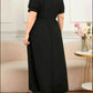 Plus Size Contrast Collar Short Sleeve Dress - GiFTiFY