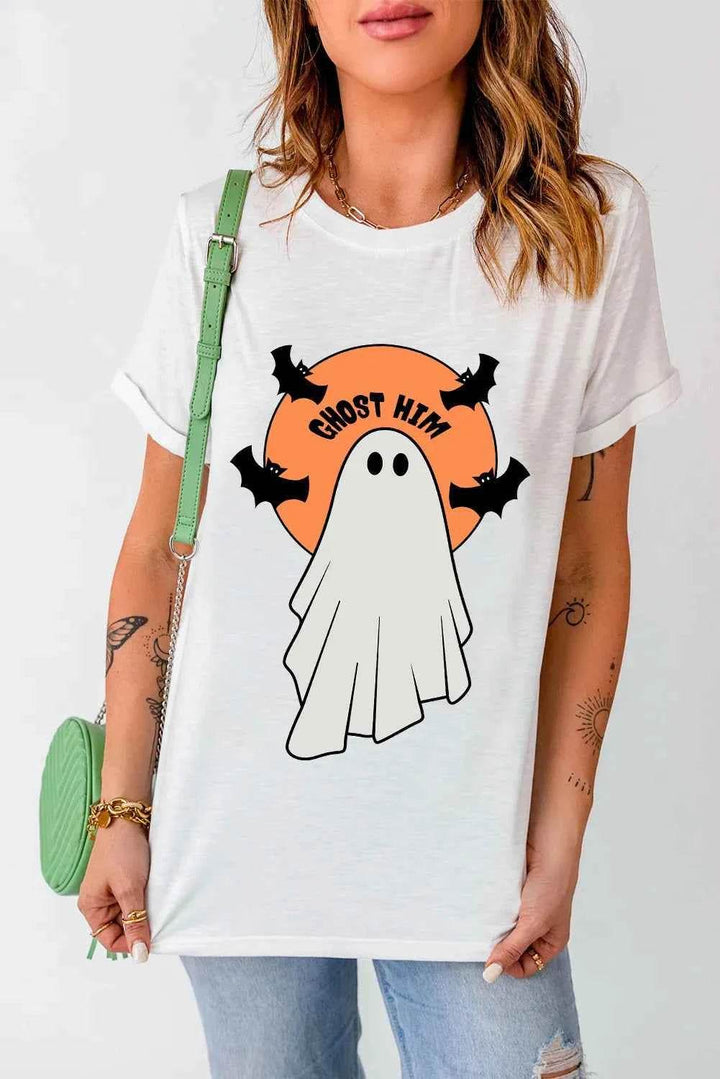 Full Size Ghost Round Neck Short Sleeve T-Shirt - GiFTiFY
