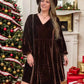 Plus Size V-Neck Balloon Sleeves Dress - GiFTiFY