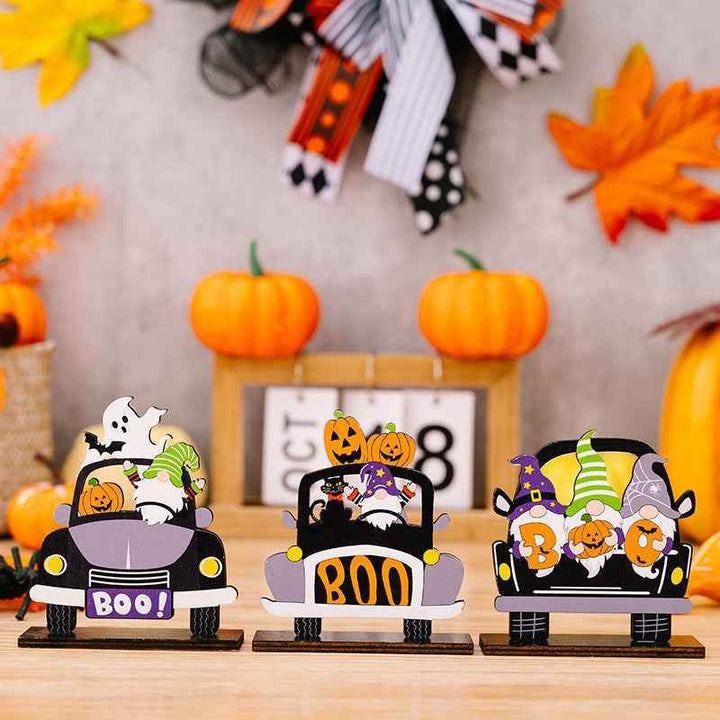 3-Piece Halloween Element Car-Shape Ornaments - GiFTiFY