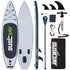 Adult inflatable upright paddleboard, 10.6ft inflatable yoga board, super surfboard with multiple accessories, multi-layer deck, travel backpack, wide upright position suitable for various scenarios, maximum weight capacity of 300 pounds. - GiFTiFY