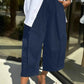 Plus Size Wide Leg Pleated Detail Cropped Pants - GiFTiFY