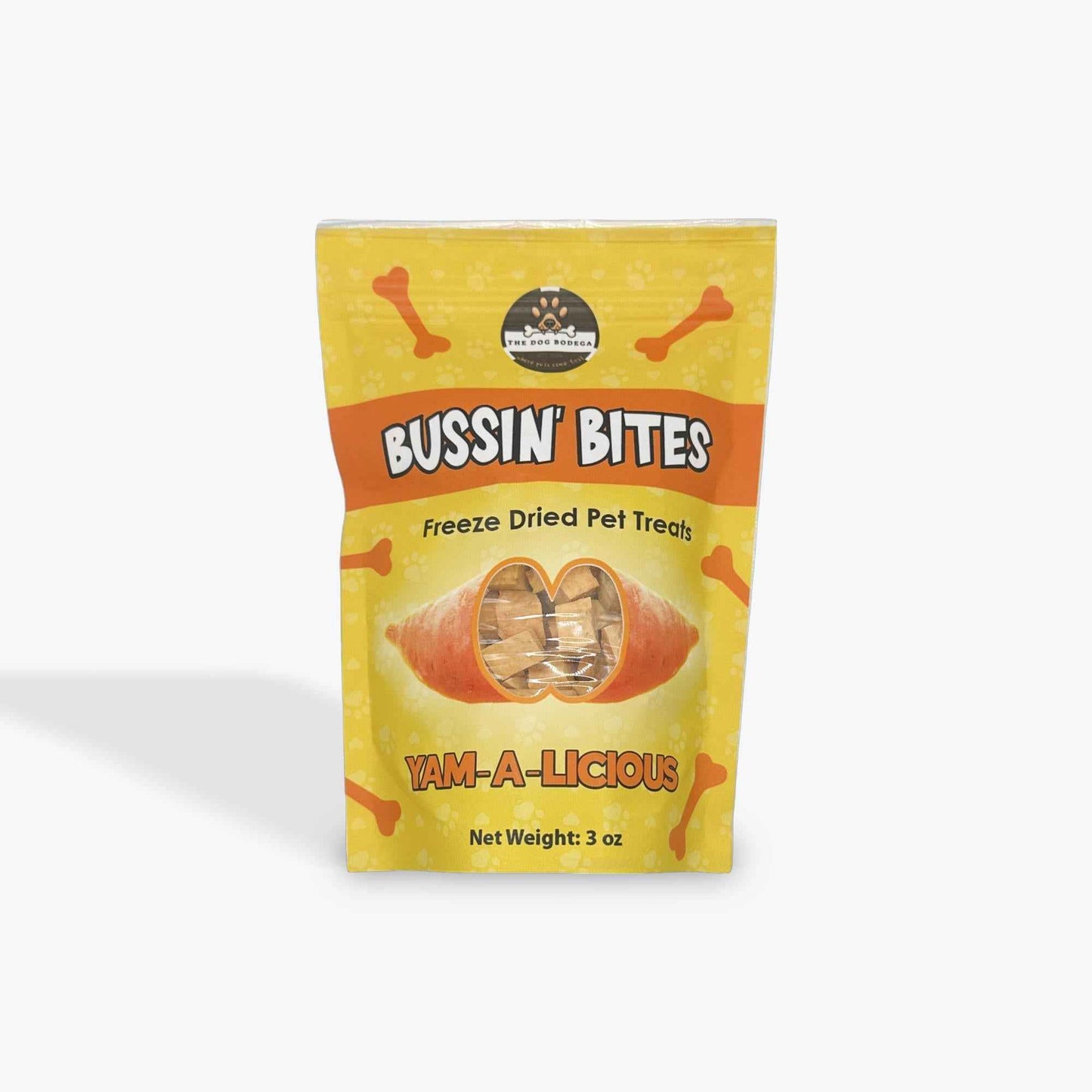 Human-Grade Freeze-Dried Dog Treats/Cat Treats| 100% Sweet Potato | Bussin’ Bites Yam-A-Licious