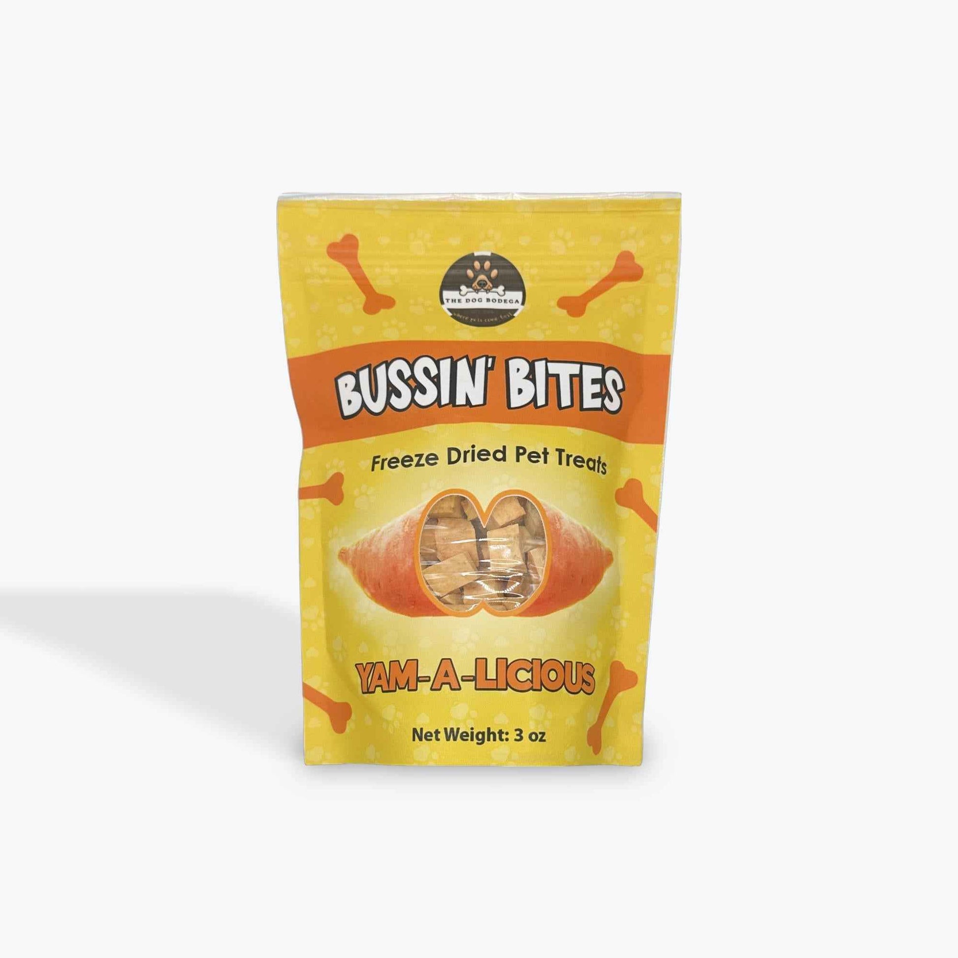 Human-Grade Freeze-Dried Dog Treats/Cat Treats| 100% Sweet Potato | Bussin’ Bites Yam-A-Licious