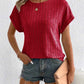 Plus Size Ribbed Texture Short Sleeve T-Shirt